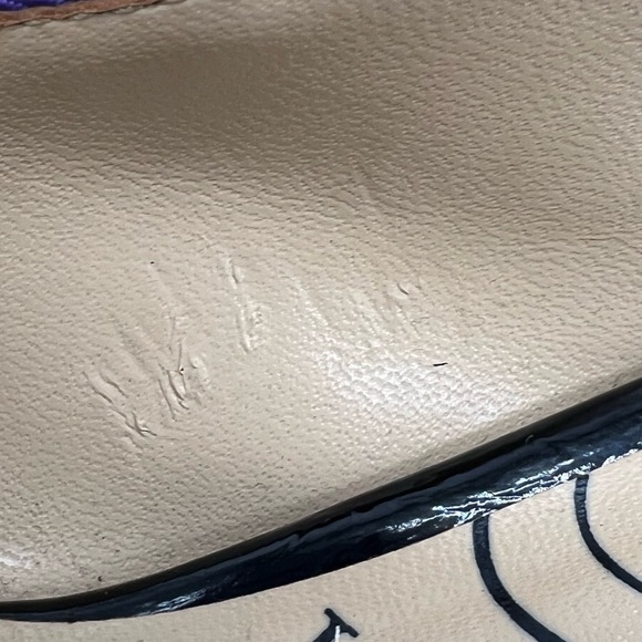 J Renee Marva Slingback Size 7 M Black Patent Leather Purple Bow - Picture 9 of 16